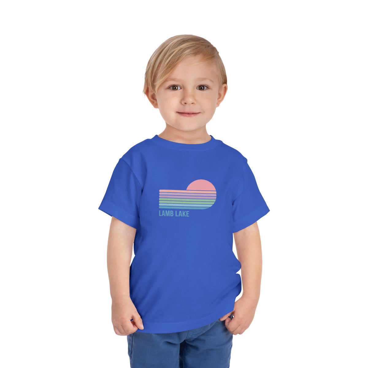 Toddler Tee - Retro Heart Sunset "Lamb Lake"