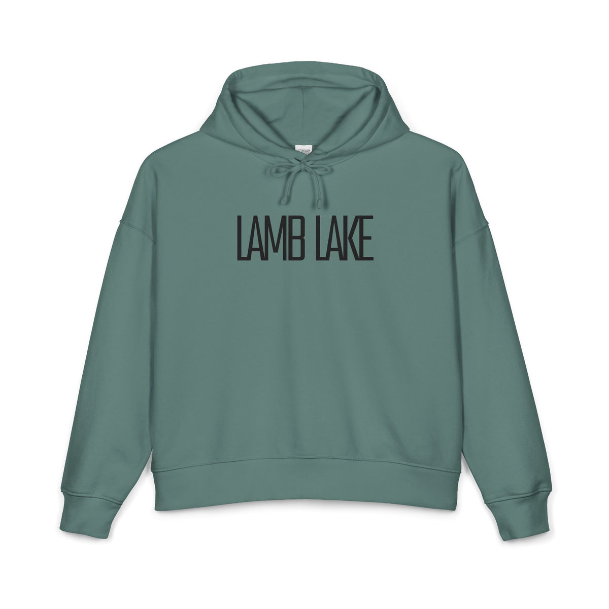 Lamb Lake Organic Women's Hoodie — Black 'Lamb Lake' Cozy Pullover