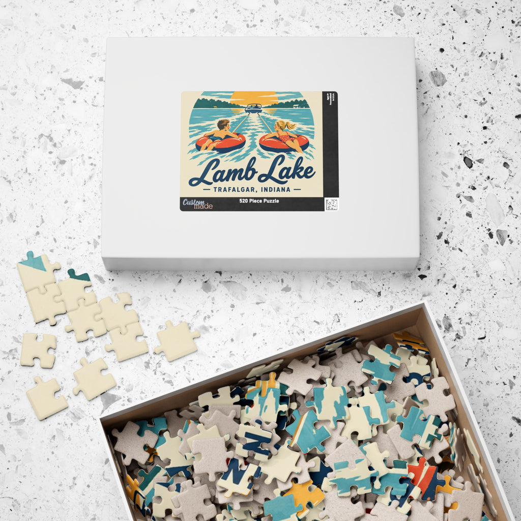 Lamb Lake Kids Retro Tubing Puzzle — Trafalgar, Indiana Lake Souvenir