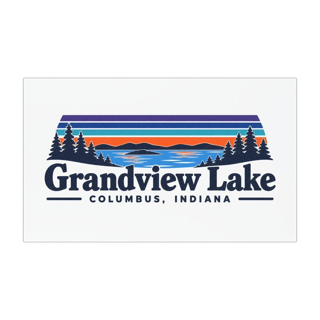 Grandview Lake Car Magnet — Columbus, Indiana Retro Lake Design