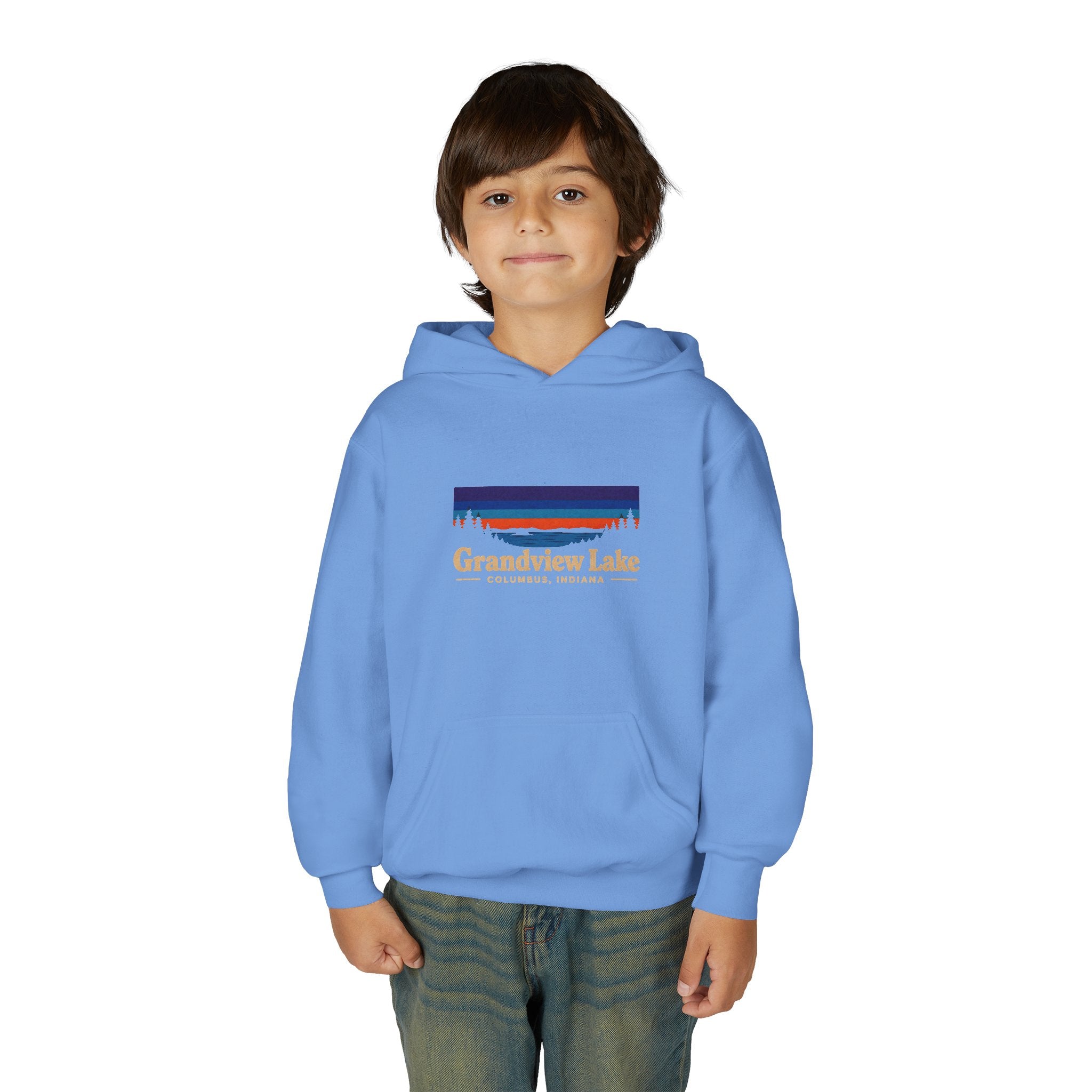 Youth Hoodie - Grandview Lake Sunset Logo