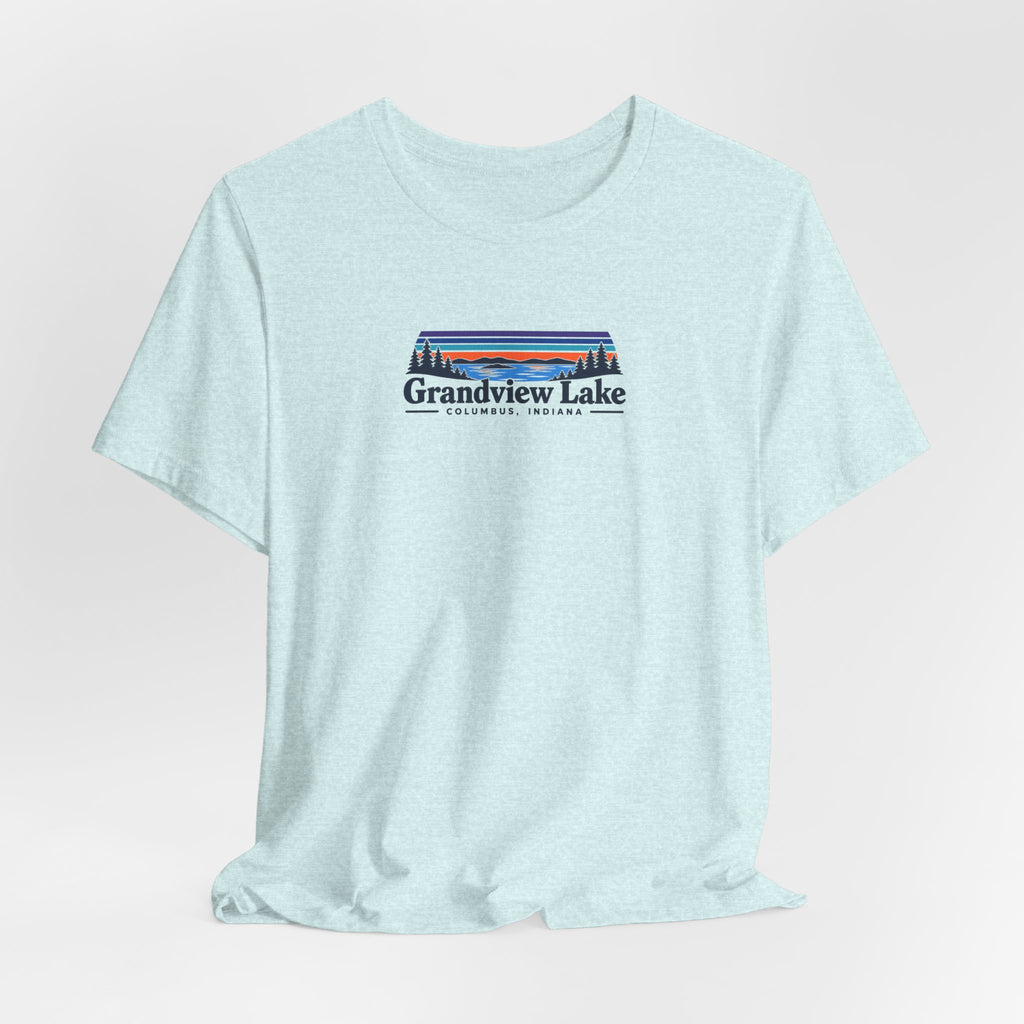 Grandview Lake Landscape Tee — Retro Mountain Lake Graphic T-Shirt