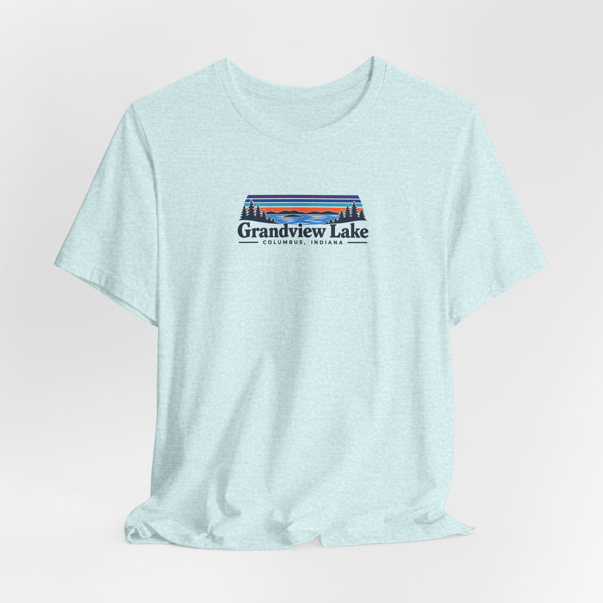 Grandview Lake Landscape Tee — Retro Mountain Lake Graphic T-Shirt