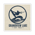 Grandview Lake Wakeboard/Wakesurf Sticker — Square Vintage Watersports Decal