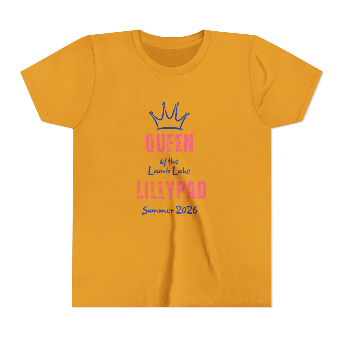 Youth Tee — "Queen of the Lillypad" Lamb Lake Crown Graphic Kids Shirt
