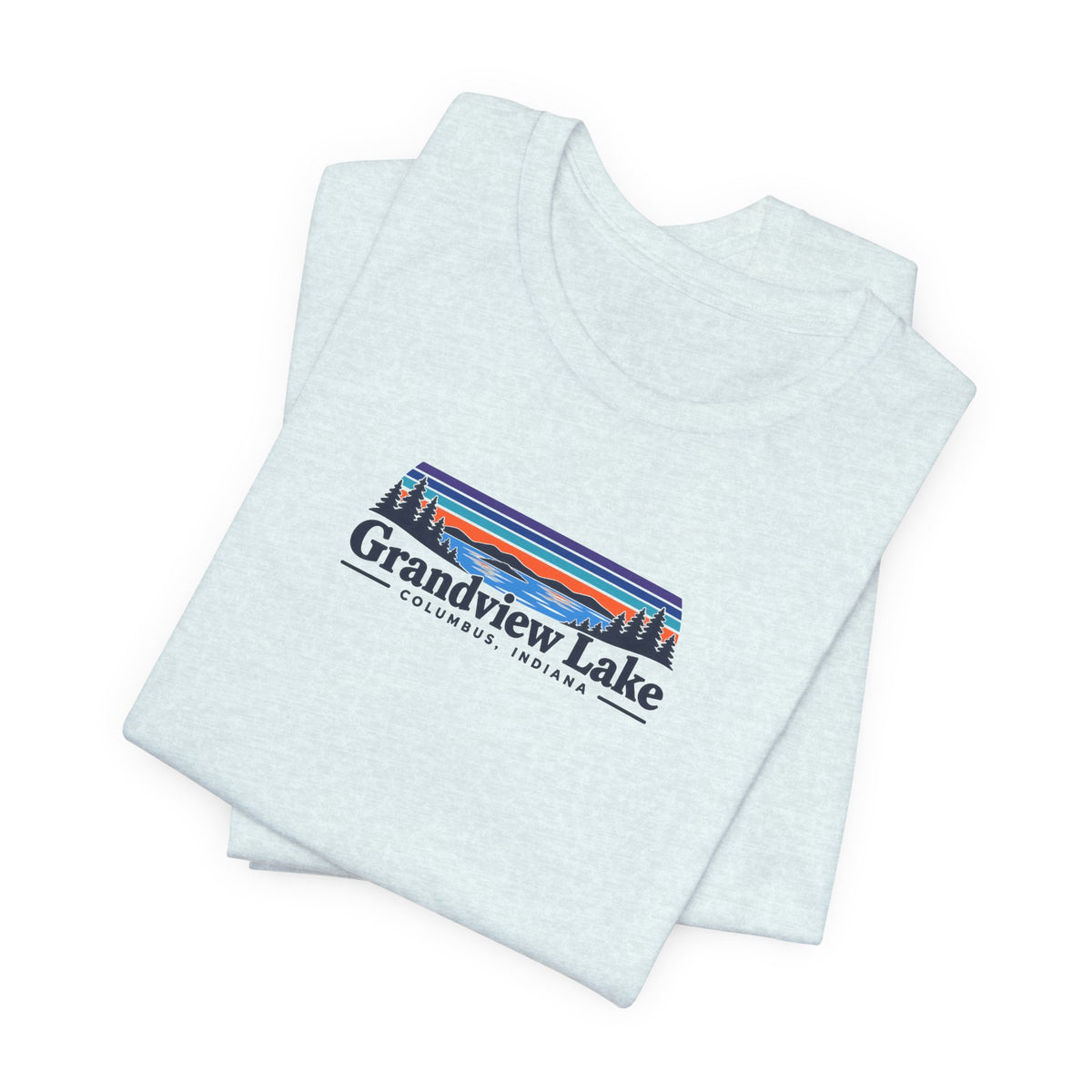 Grandview Lake Landscape Tee — Retro Mountain Lake Graphic T-Shirt
