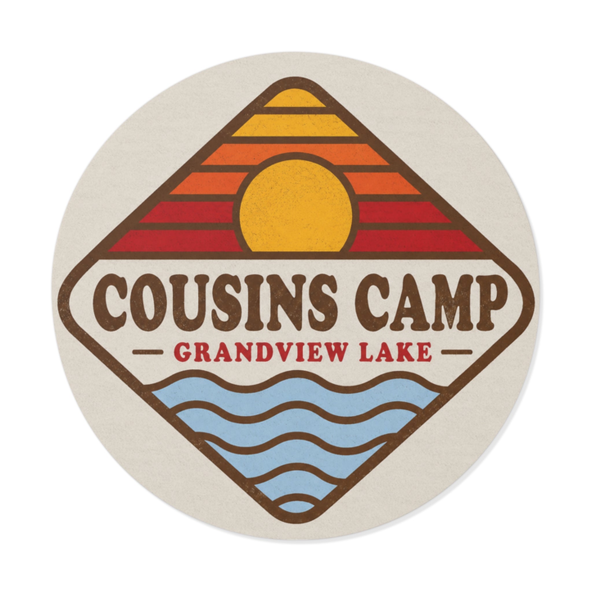 Cousins Camp Grandview Lake Round Vinyl Sticker