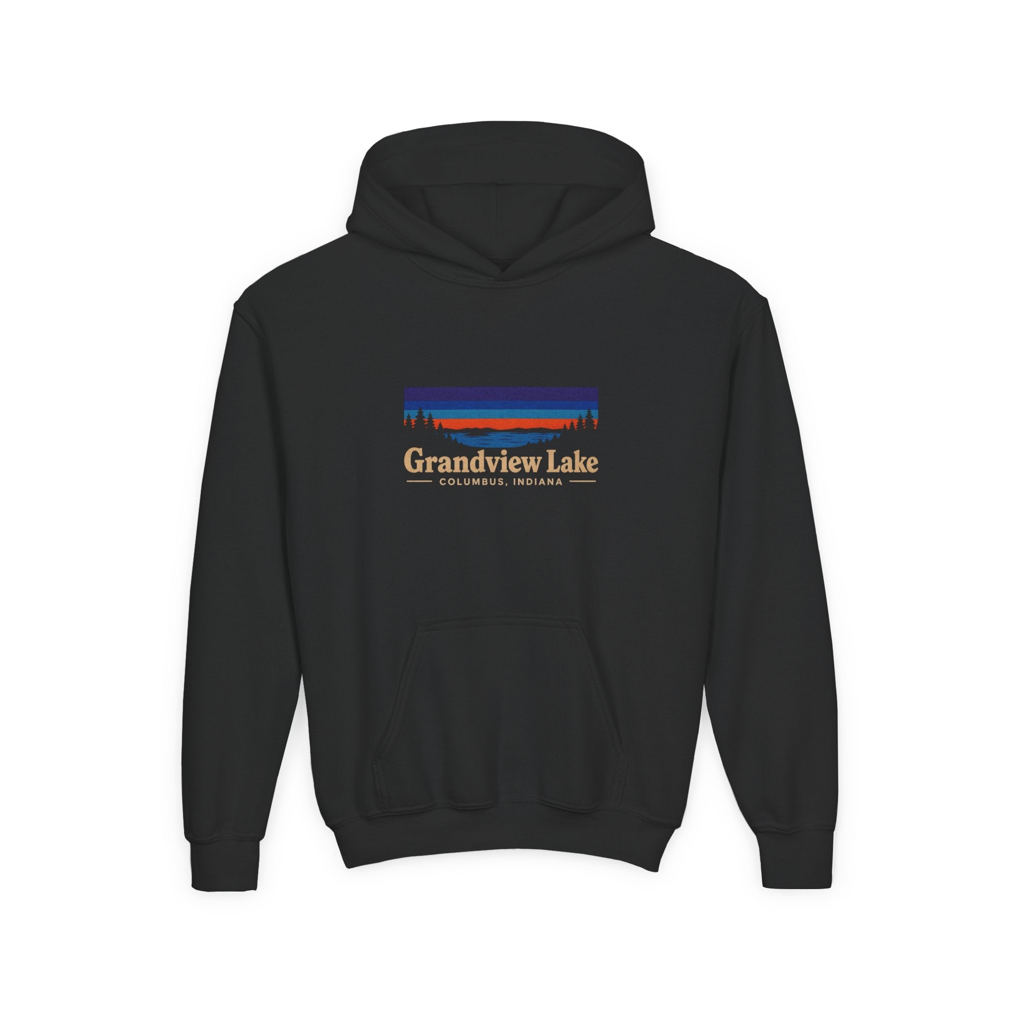 Youth Hoodie - Grandview Lake Sunset Logo