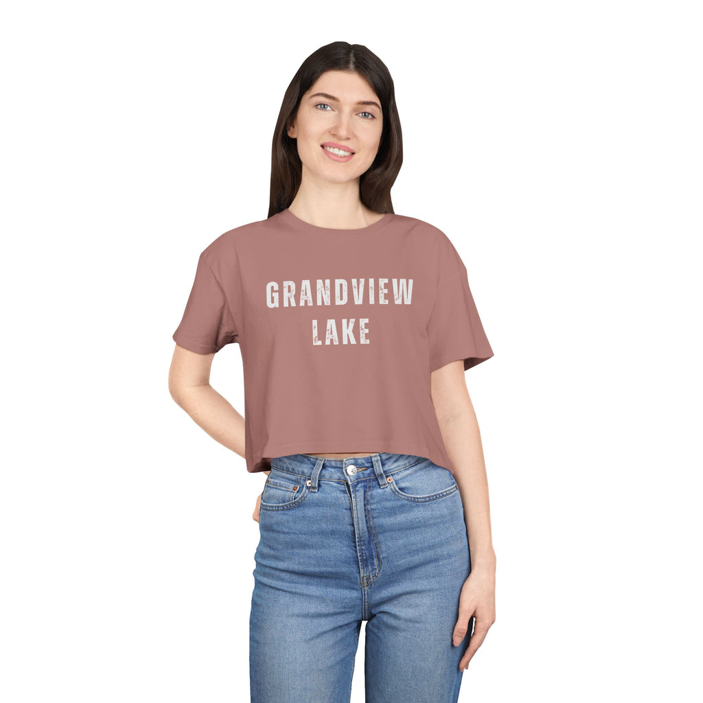Grandview Lake Crop Tee — Women's Casual Lakeside Graphic Top