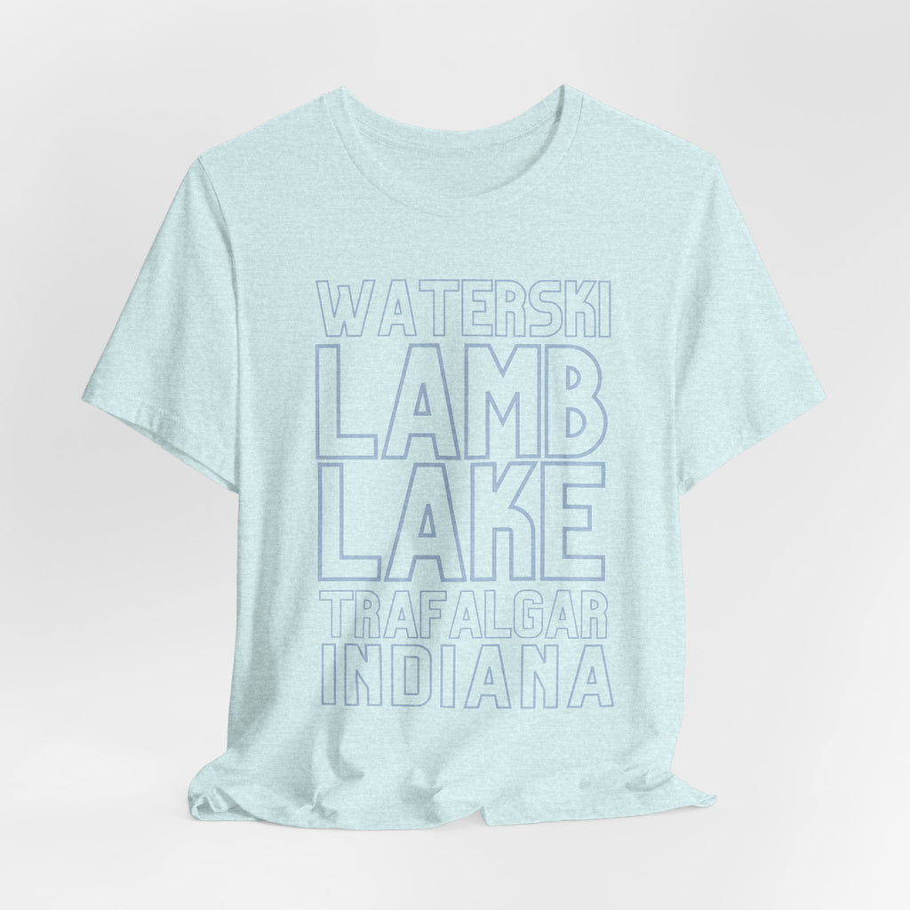 Lamb Lake Columbus Indiana Waterski Tee — Vintage Beach Town T‑Shirt