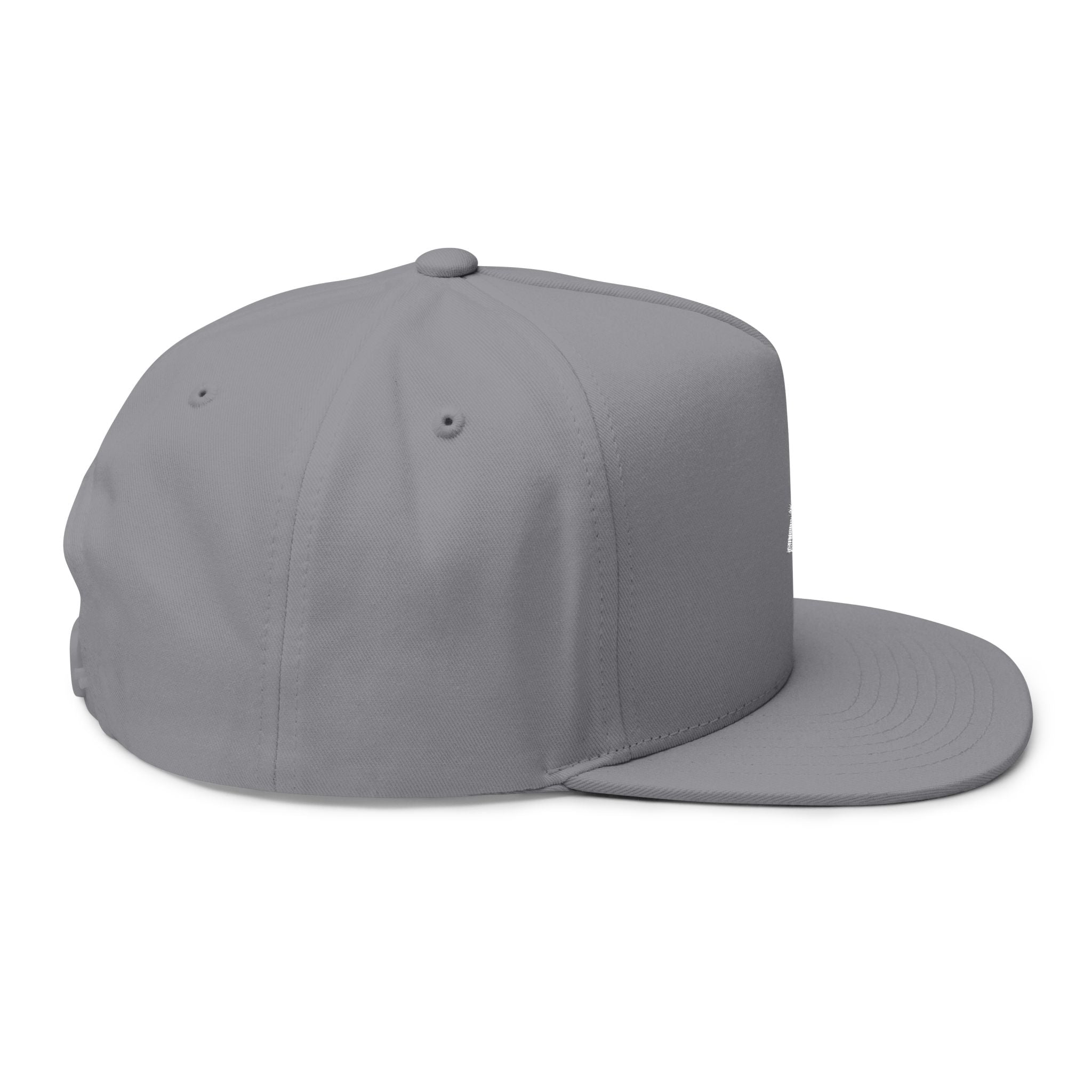 Grandview Lake White Script Embroidered Flat Bill Cap
