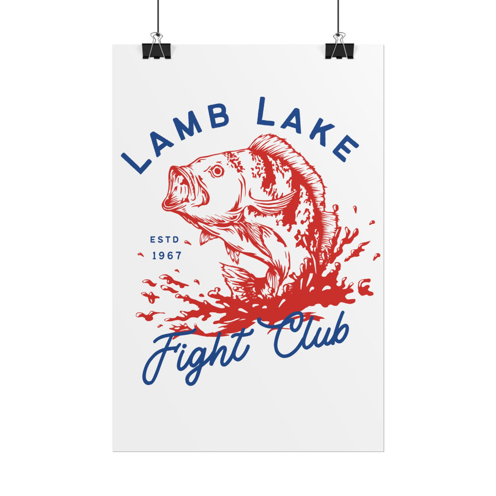 Rolled Poster — Lamb Lake Fight Club Vintage Bass Fishing Art Print