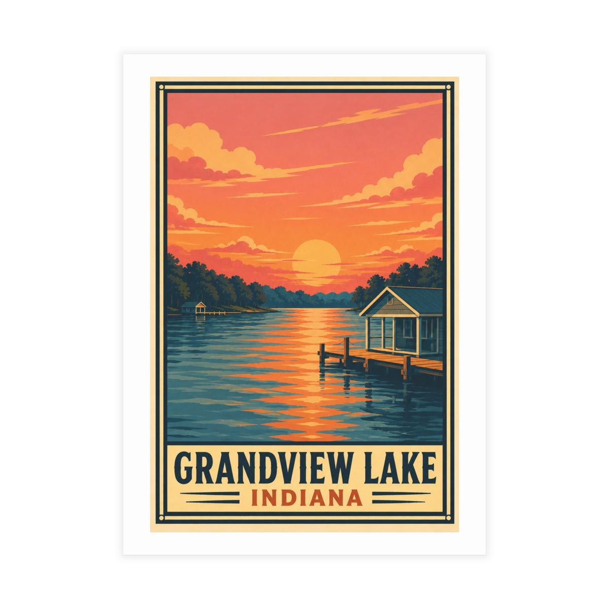 Grandview Lake National Park Style Postcard Bundle