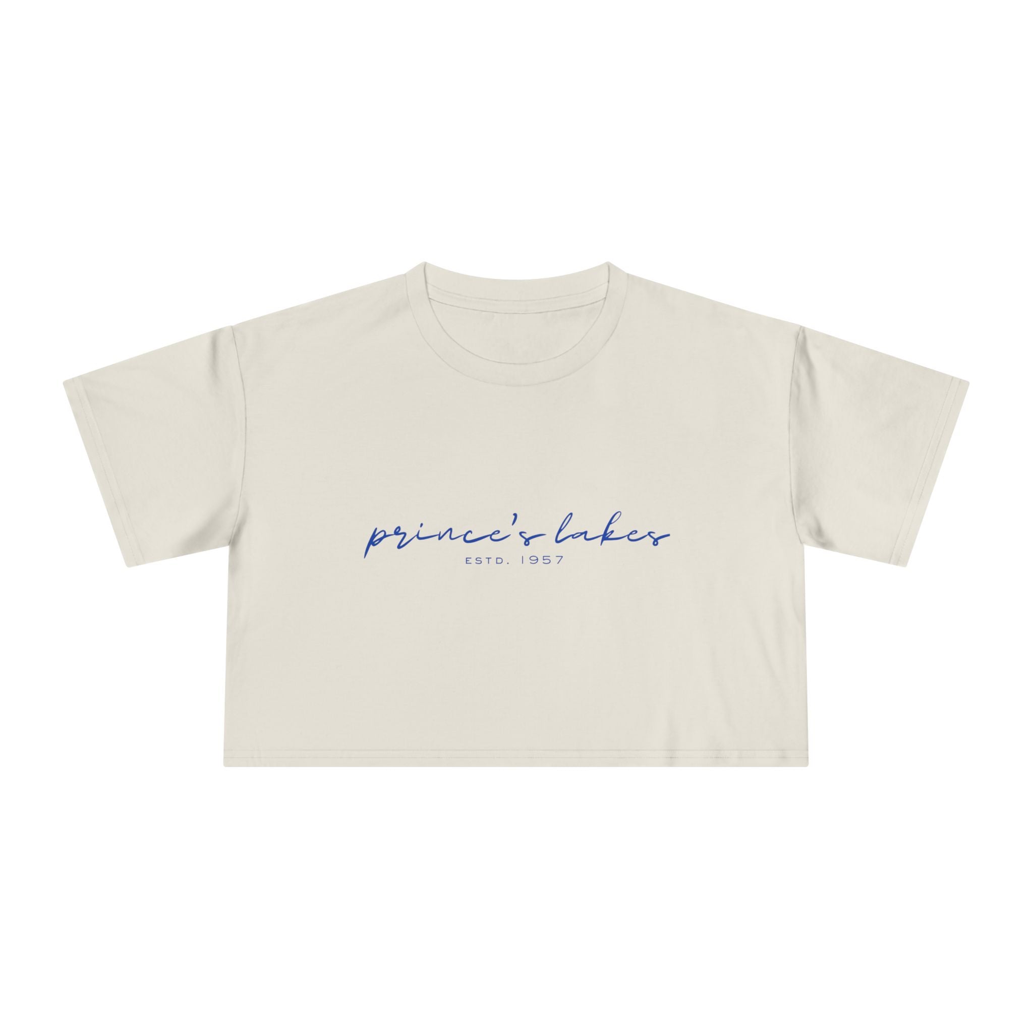 Script Logo Crop Tee — "princii baker est. 1997" Women's Casual Top