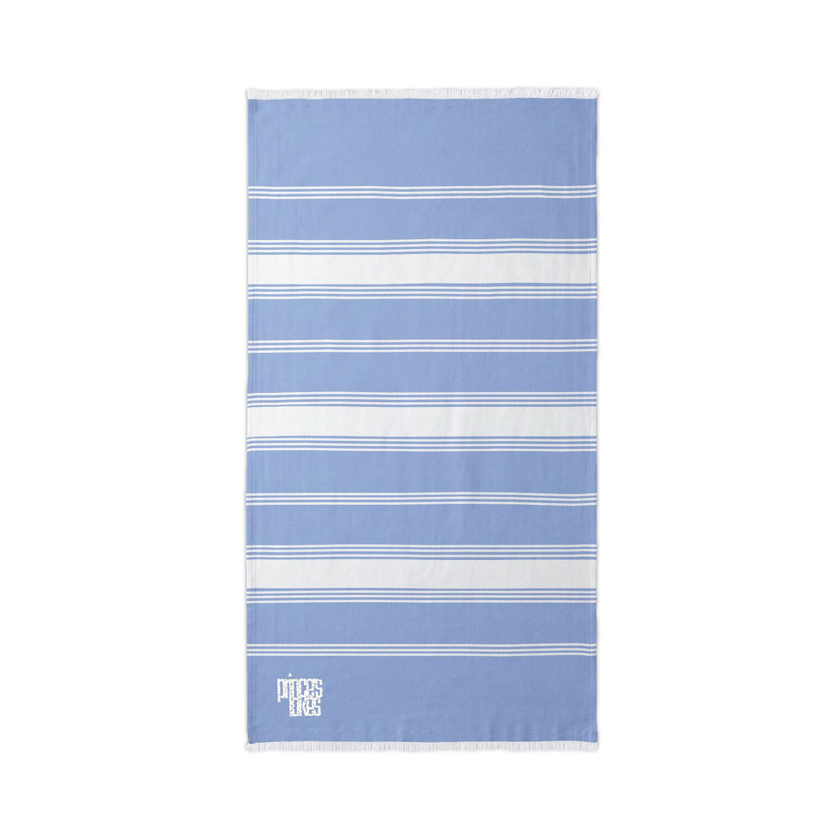 Prince's Lakes Striped Embroidered Beach Throw Towel — Lightweight Turkish Fringe Beach Towel