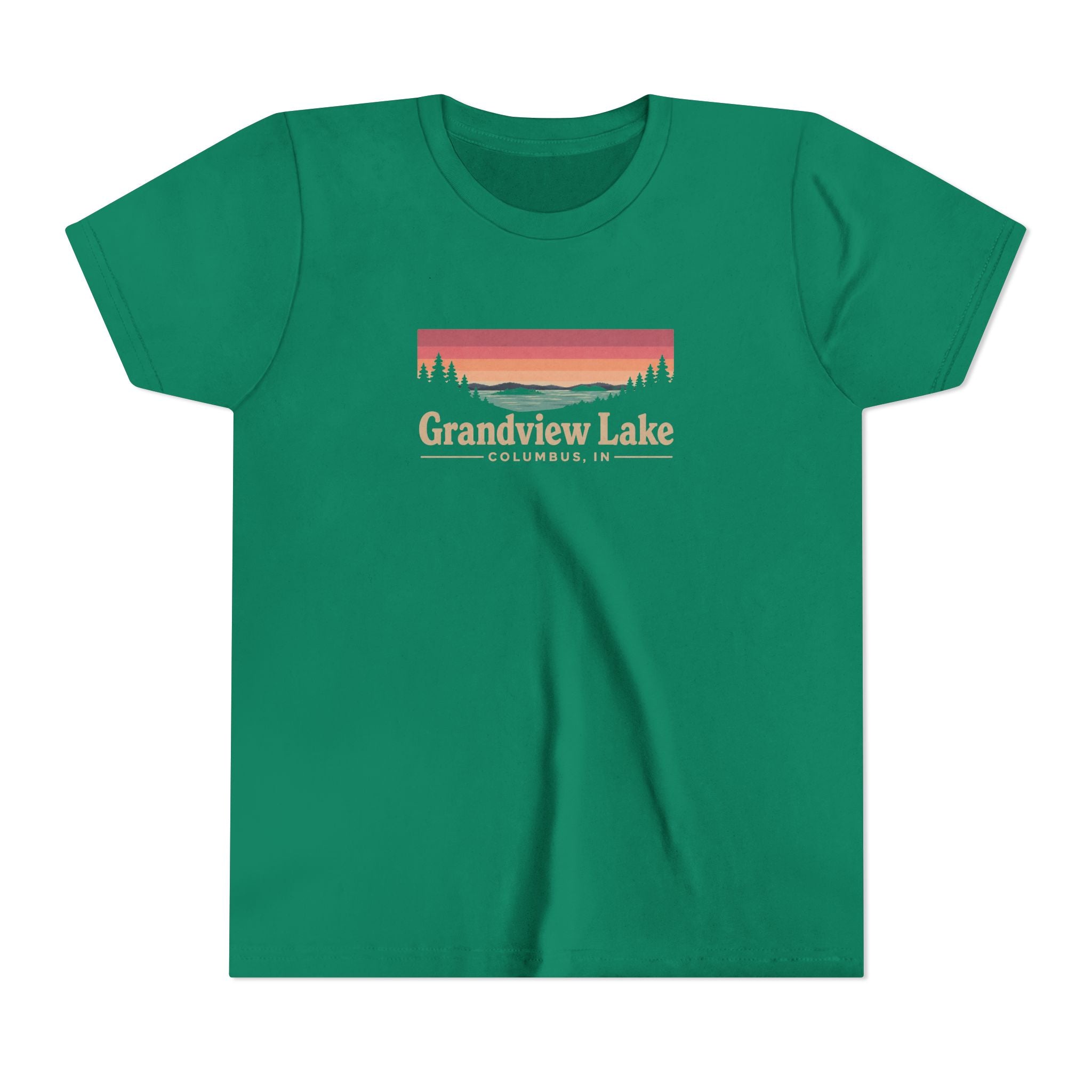 Youth Tee — Grandview Lake Retro Sunset Graphic