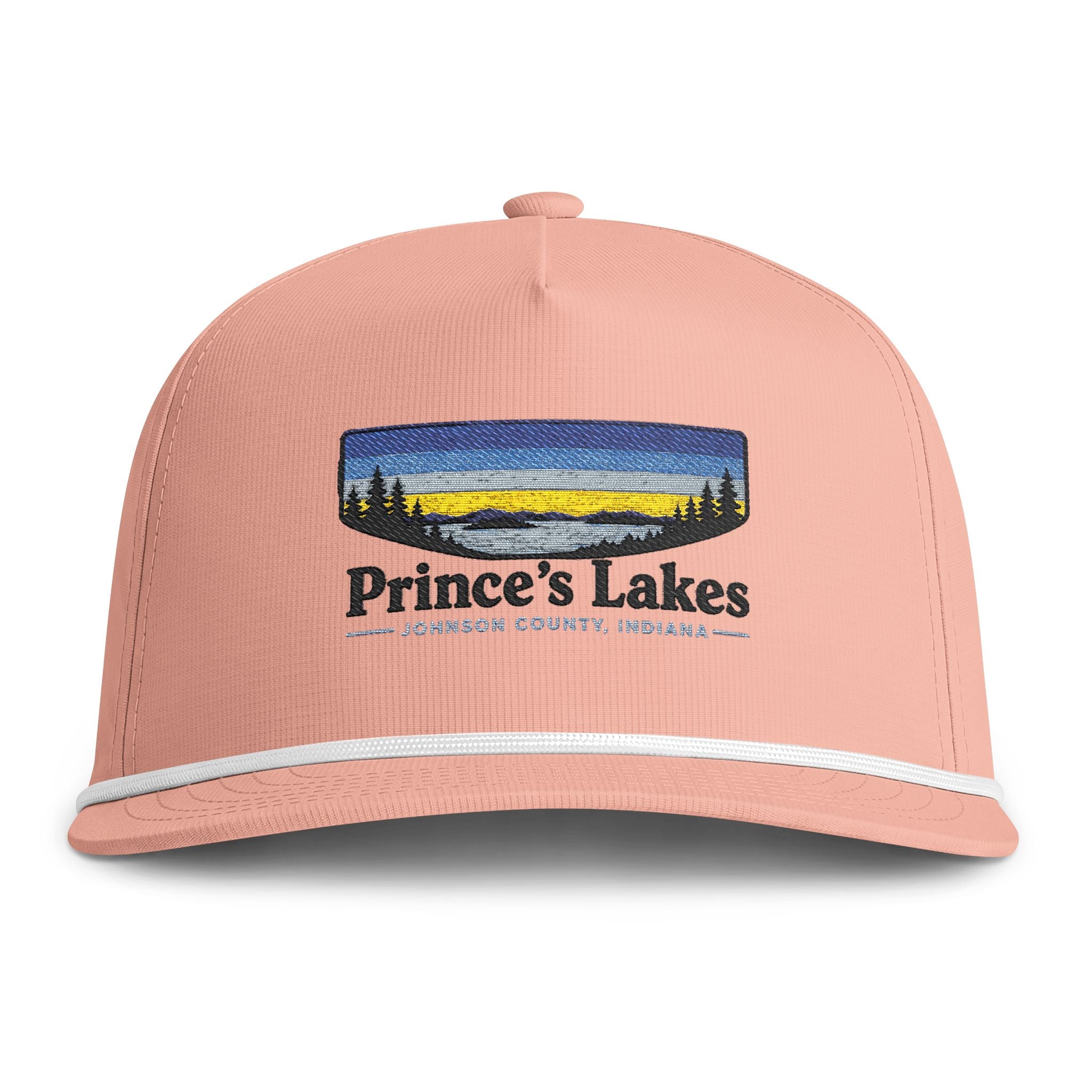 Prince's Lakes Sunset Rope Cap — Vintage Sunwashed Embroidered Baseball Hat