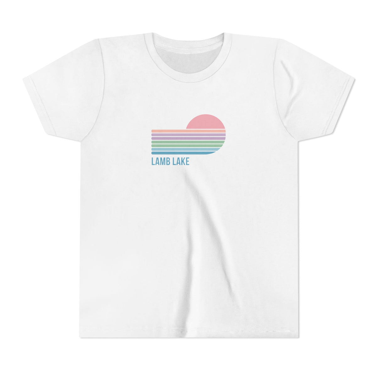 Youth Tee - Retro Pastel 'Lamb Lake' Sunset Graphic