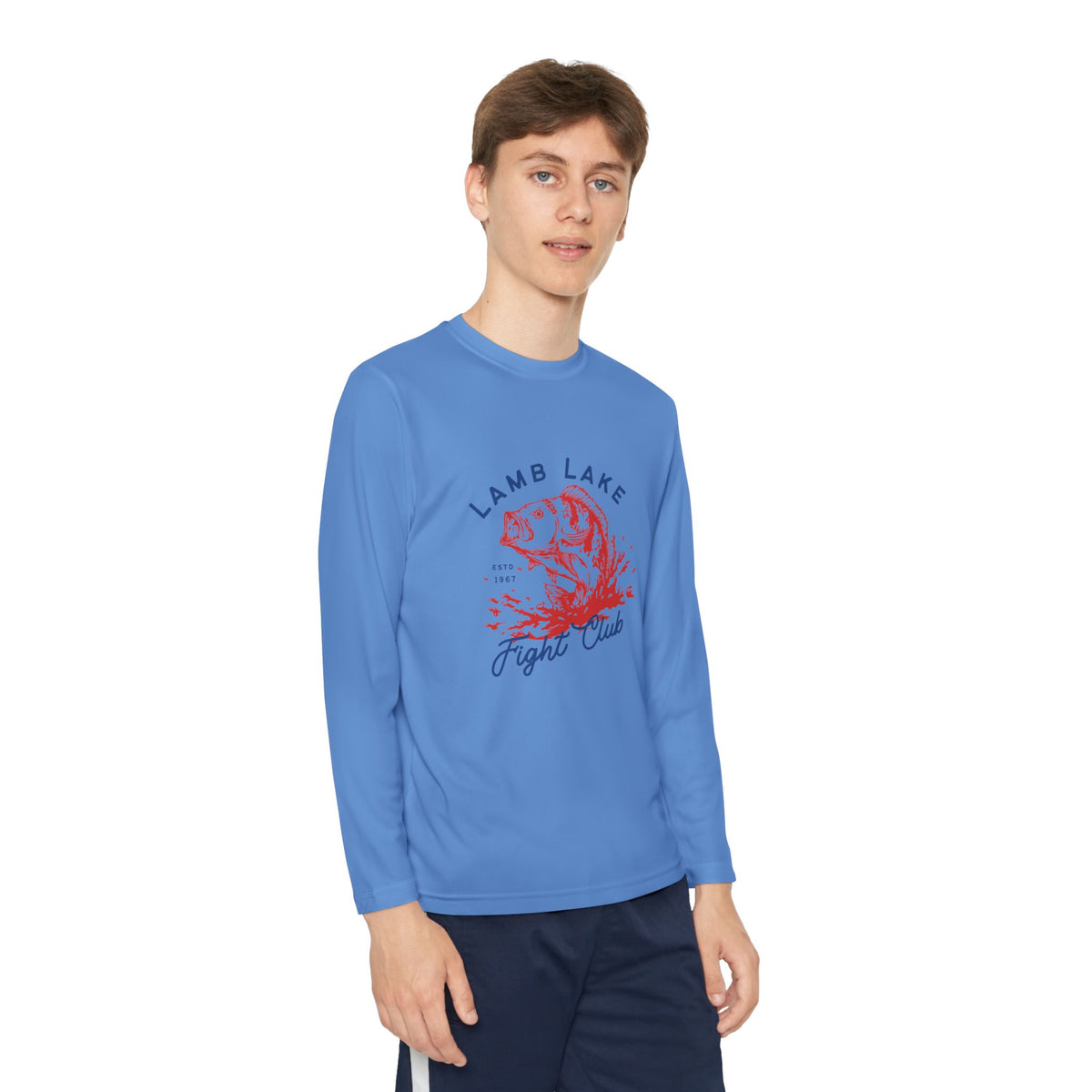 Youth Long Sleeve Tee — "Lamb Lake Fight Club" Graphic