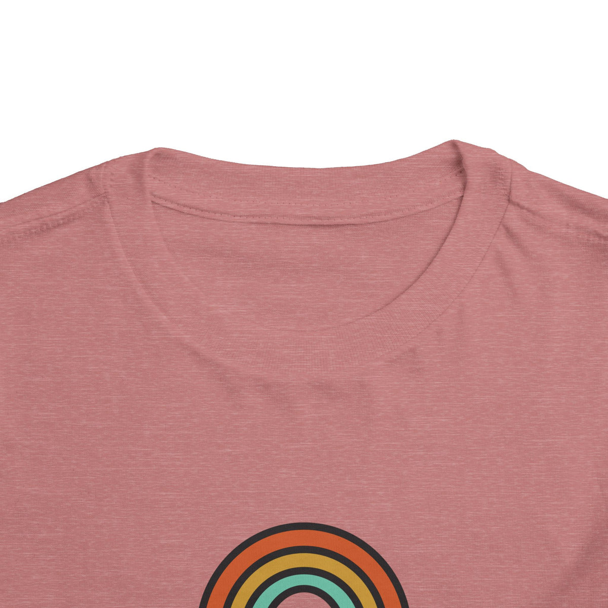 Retro Rainbow Toddler Tee — "Lamb Lake" Graphic Short Sleeve