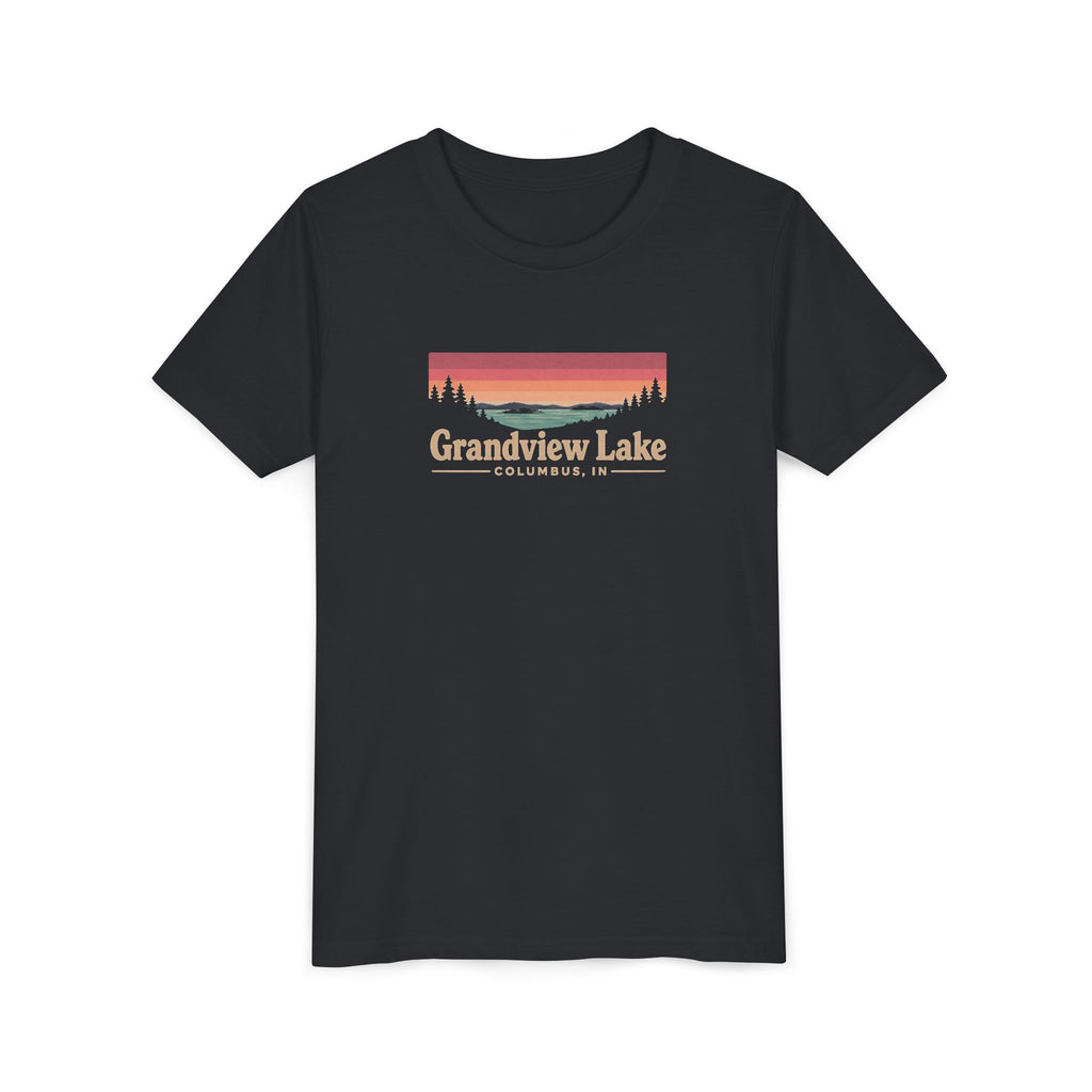 Youth Tee — Grandview Lake Retro Sunset Graphic