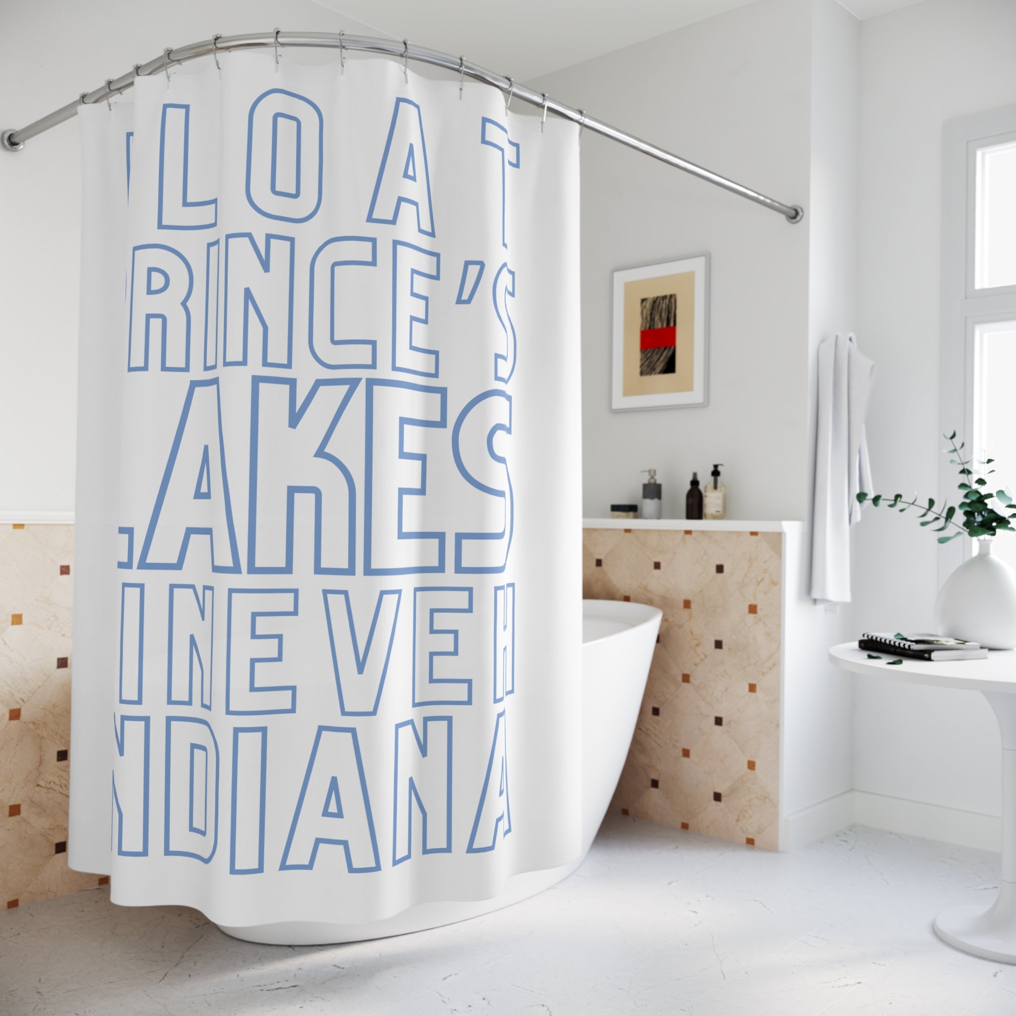 Float Prince's Lakes Shower Curtain — "Float Prince's Lakes, Nineveh Indiana"