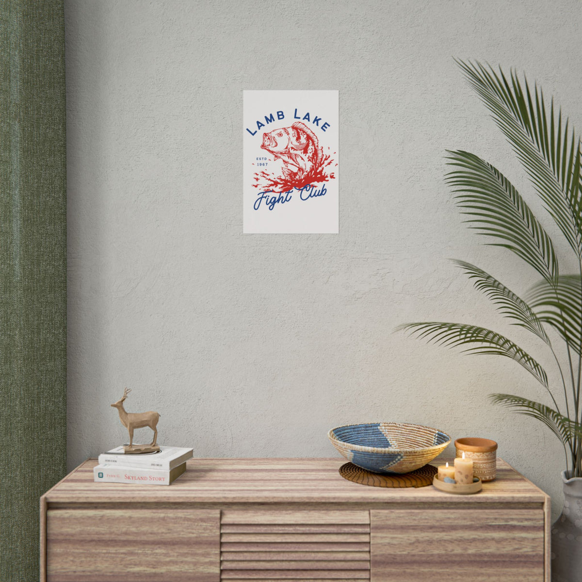 Rolled Poster — Lamb Lake Fight Club Vintage Bass Fishing Art Print