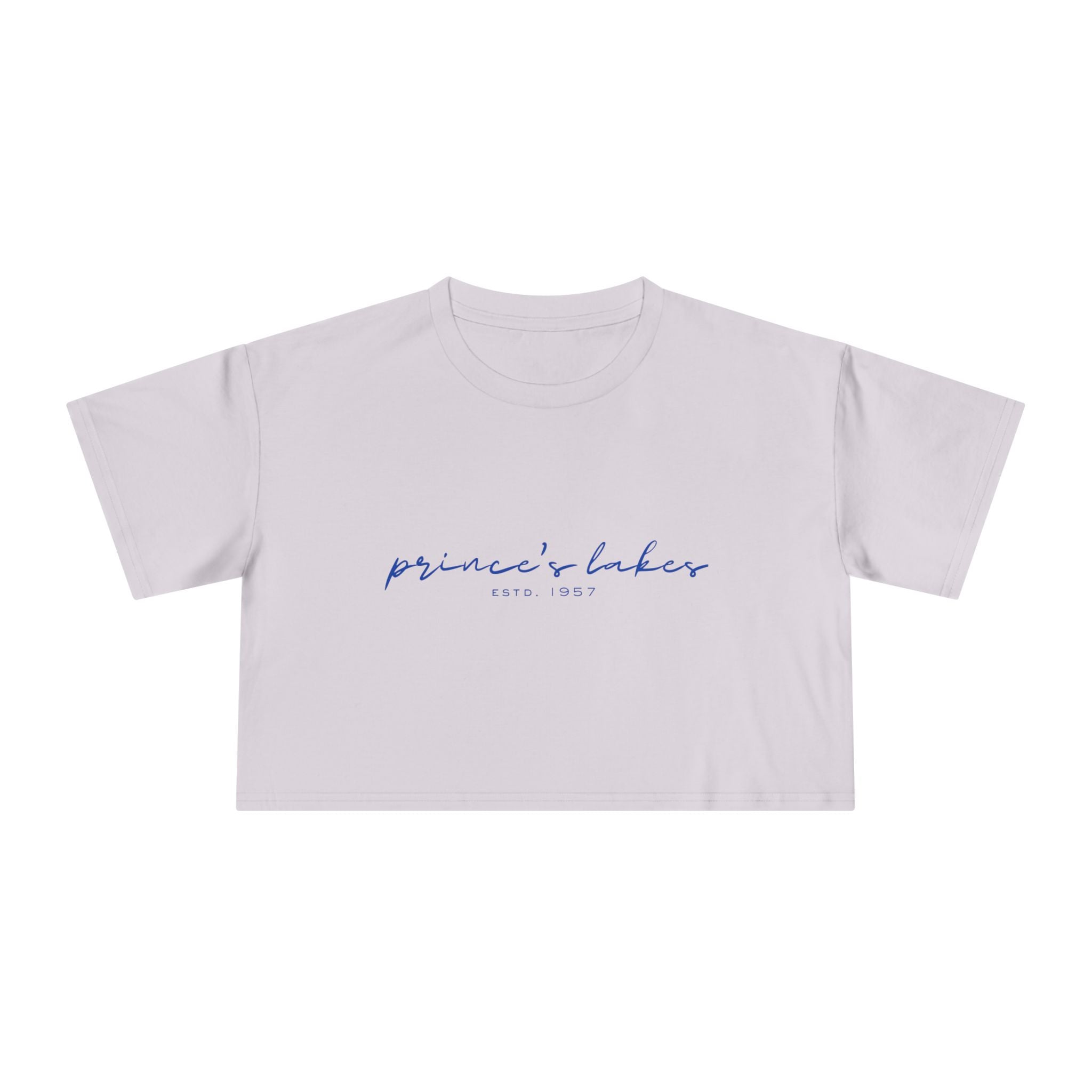 Script Logo Crop Tee — "princii baker est. 1997" Women's Casual Top