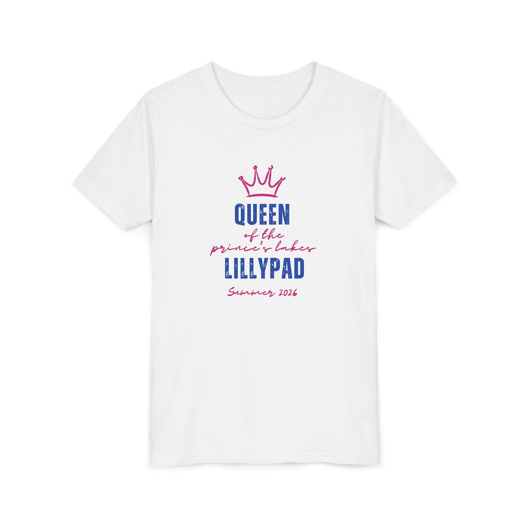 Youth Tee — "Queen of the Lillypad" Crown Graphic Kids Shirt