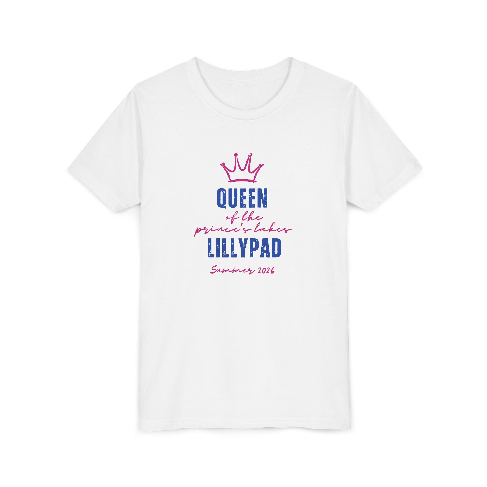 Youth Tee — "Queen of the Lillypad" Crown Graphic Kids Shirt