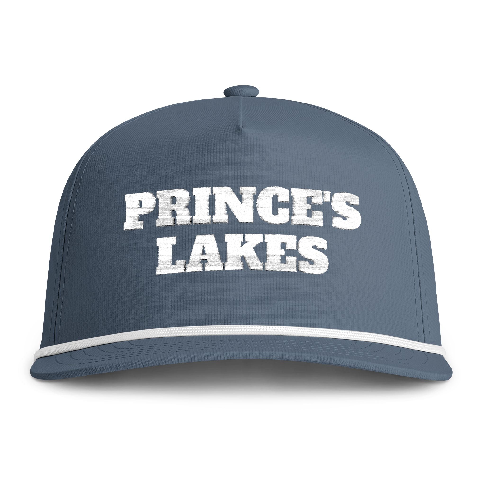 Sunwashed Rope Cap - "PRINCE'S LAKES' Embroidered Trucker Hat