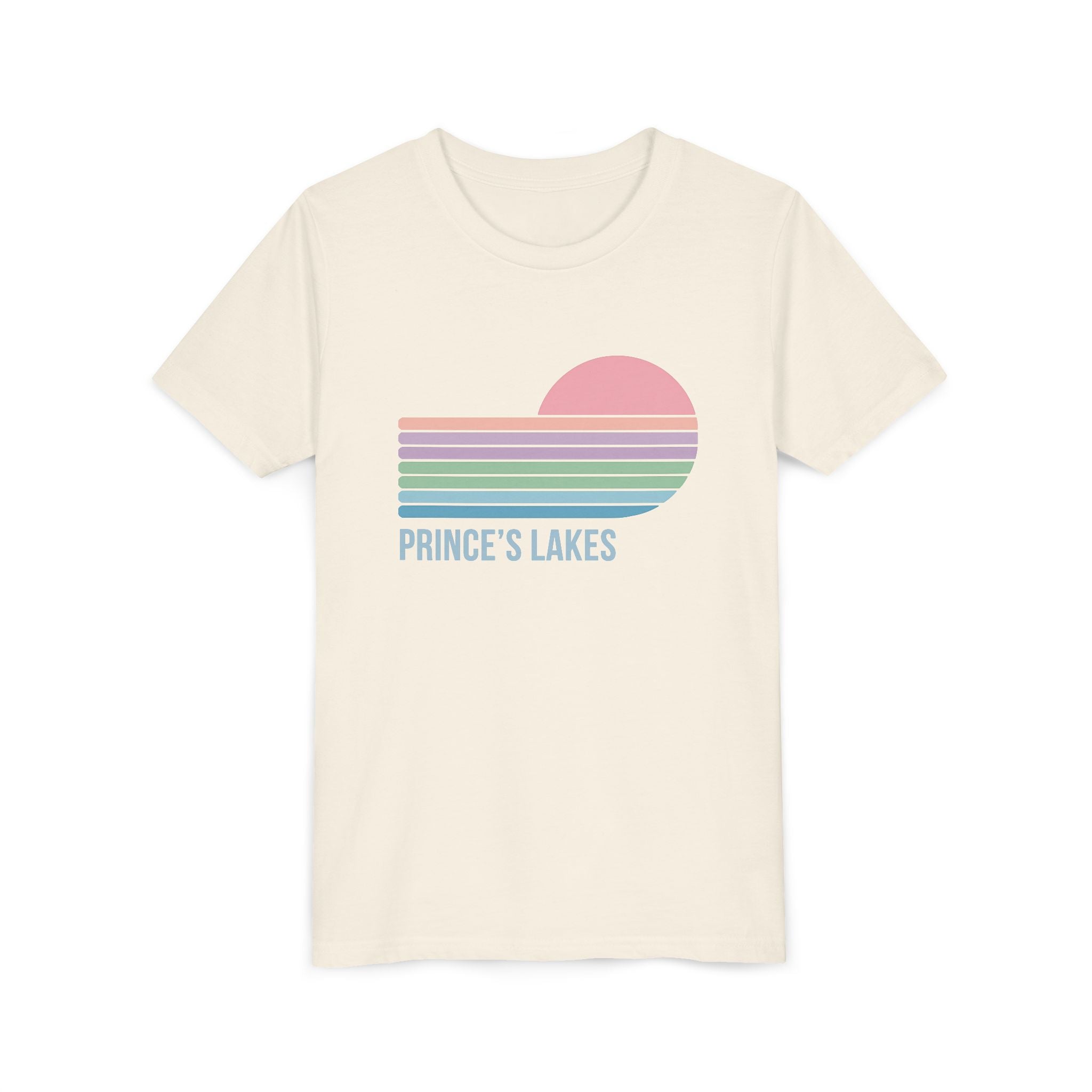 Youth Tee — 'Prince's Lakes' Pastel Retro Sunset Kids T-Shirt