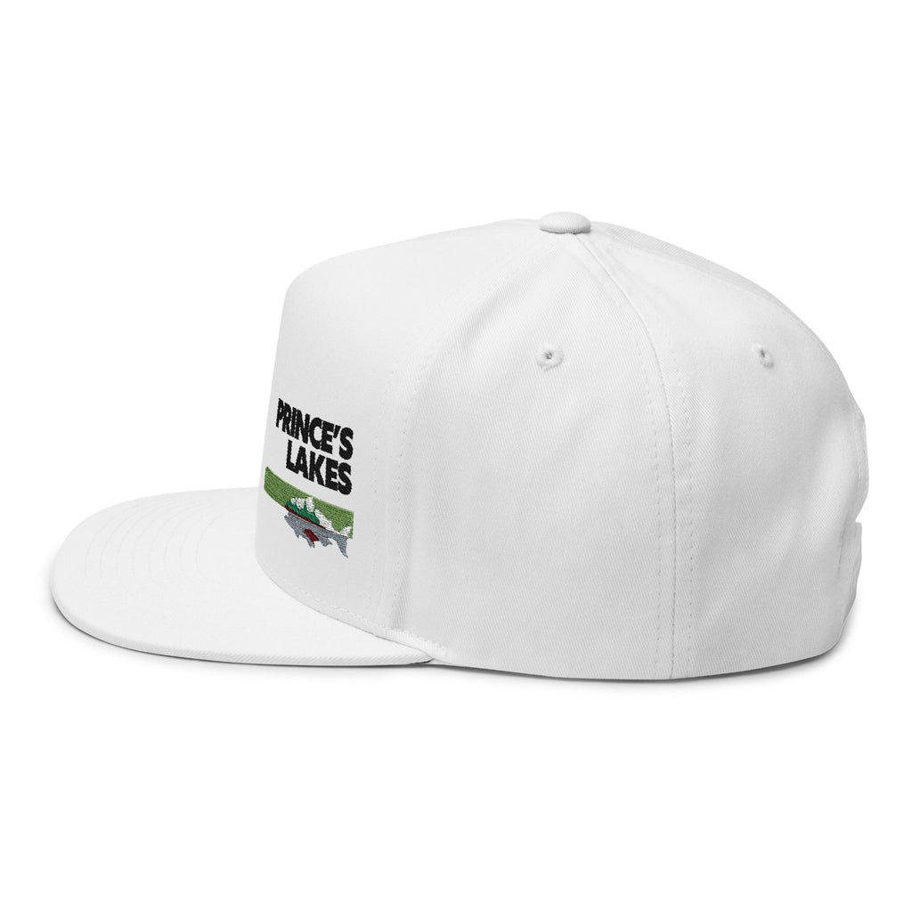 Prince's Lakes Embroidered Flat Bill Cap — Fishing & Lake Life Snapback