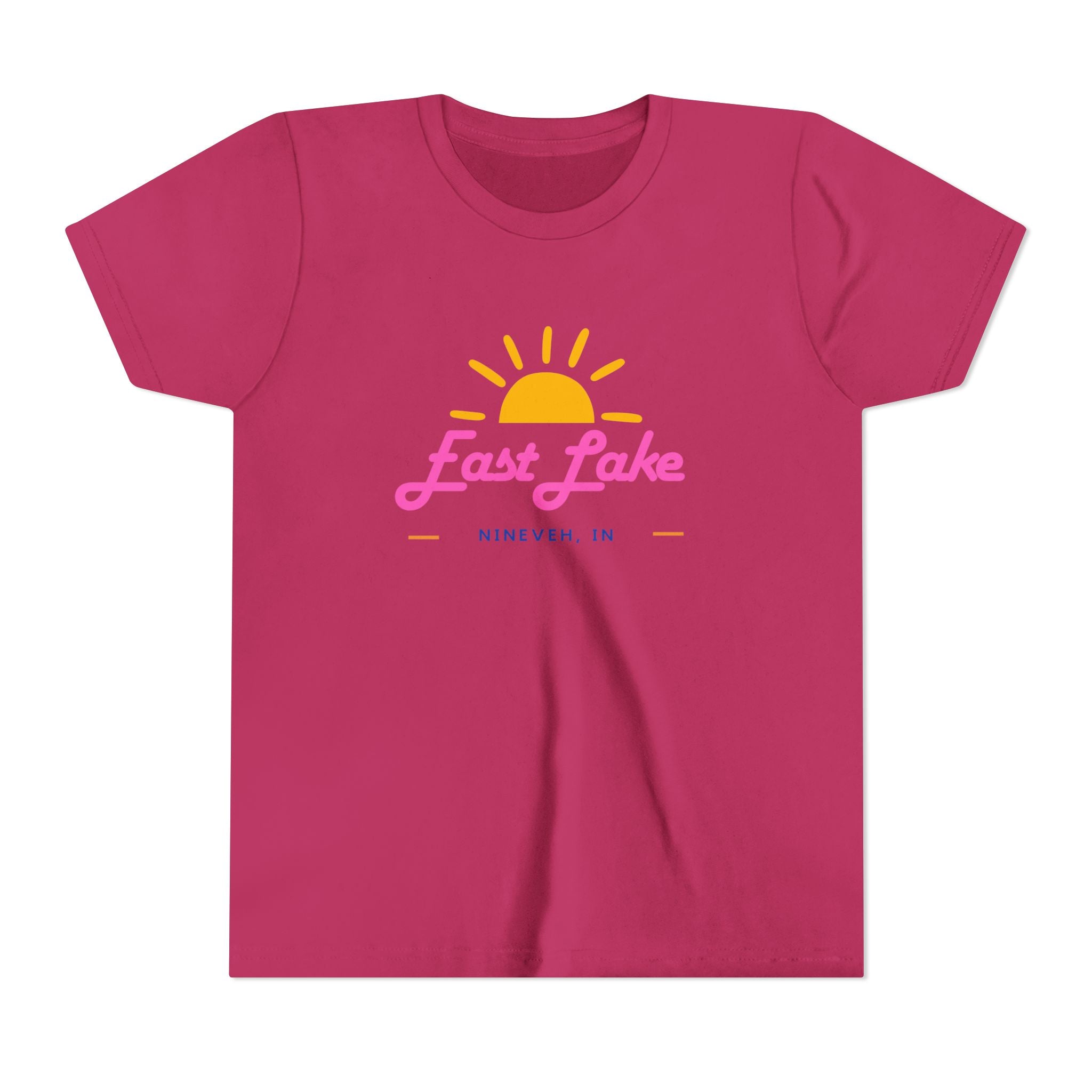 Youth Tee — East Lake Retro Sunset Kids Shirt (East Lake, IN)