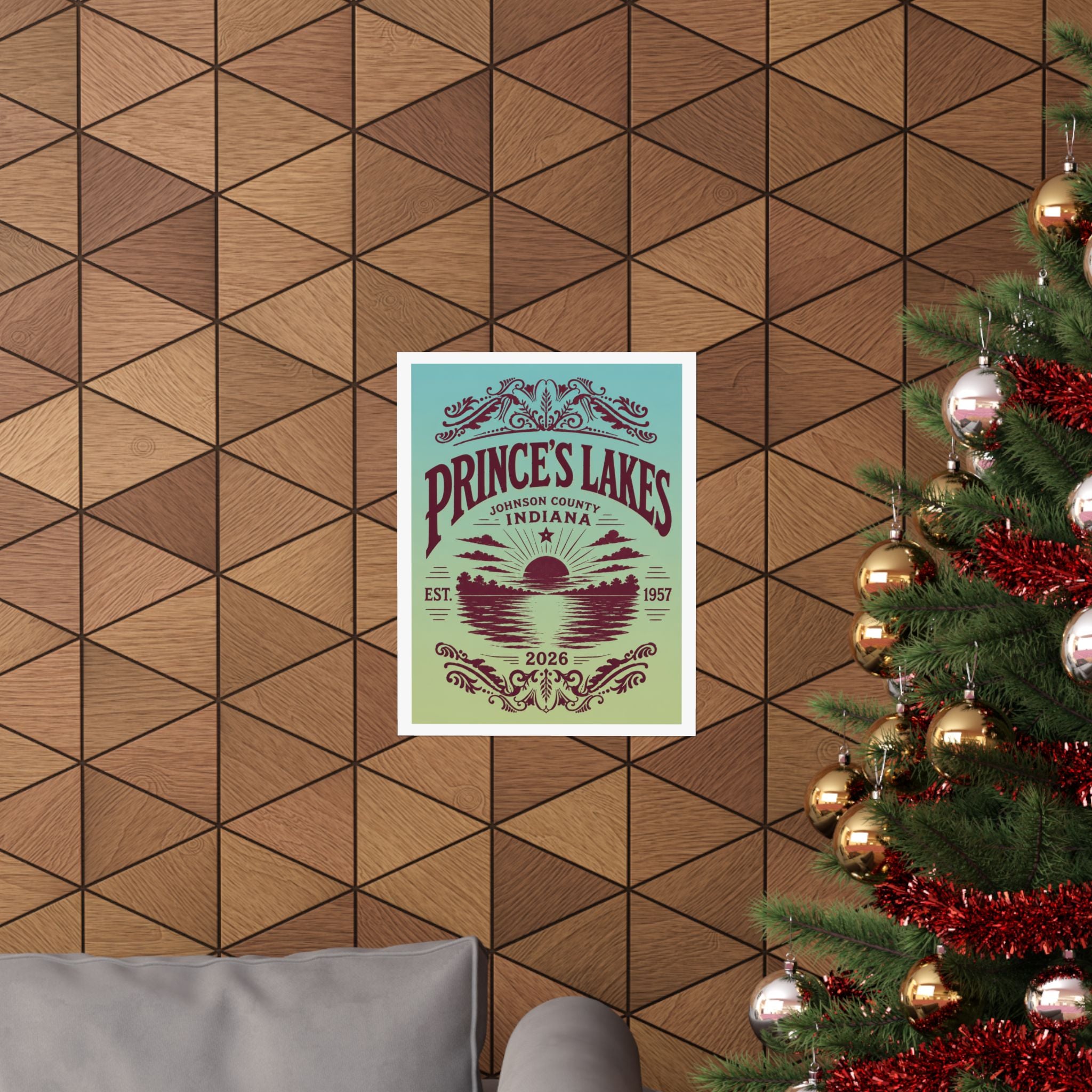Prince's Lakes Indiana 2026 Commemorative Lake Poster — Matte Vertical Wall Art