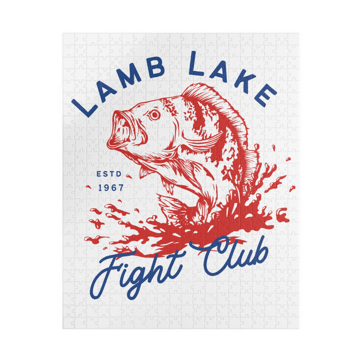Kids Lamb Lake Fight Club Fishing Puzzle — Vintage Bass Jigsaw (110, 252, 510 pcs)