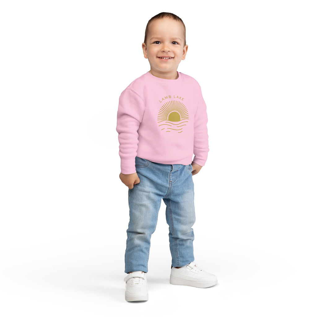 Toddler Sweatshirt - 'Lamb Lake' Sunrise Graphic Pullover for Kids