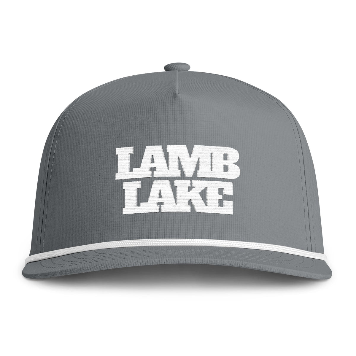Sunwashed Rope Cap - "LAMB LAKE' Embroidered Trucker Hat