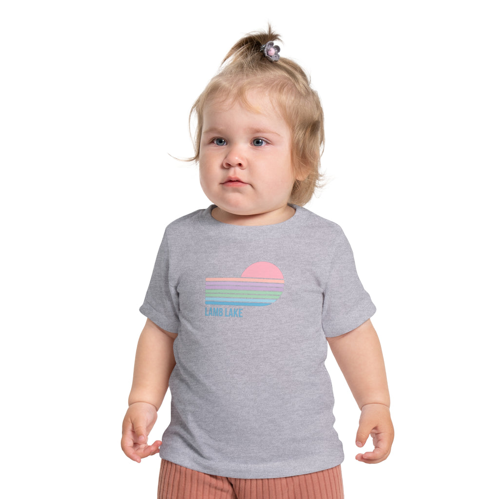 Baby T-Shirt — Pastel Retro Heart Sunset "Lamb Lake"