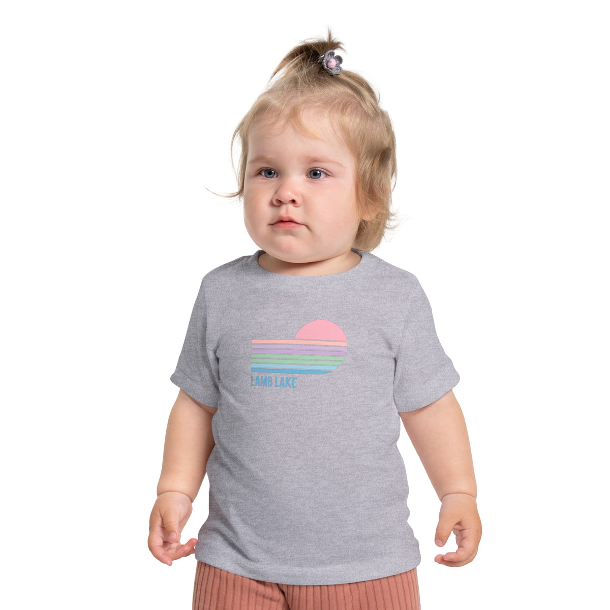 Baby T-Shirt — Pastel Retro Heart Sunset "Lamb Lake"