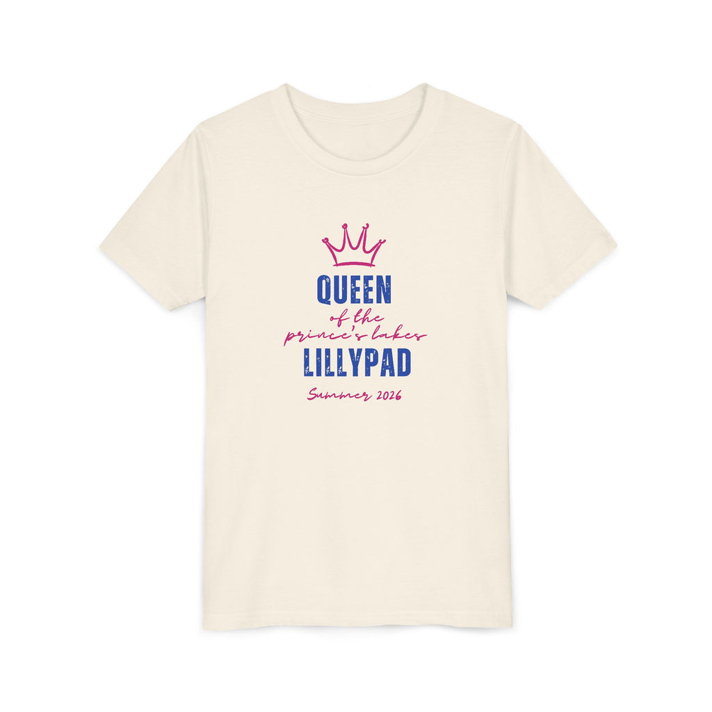 Youth Tee — "Queen of the Lillypad" Crown Graphic Kids Shirt