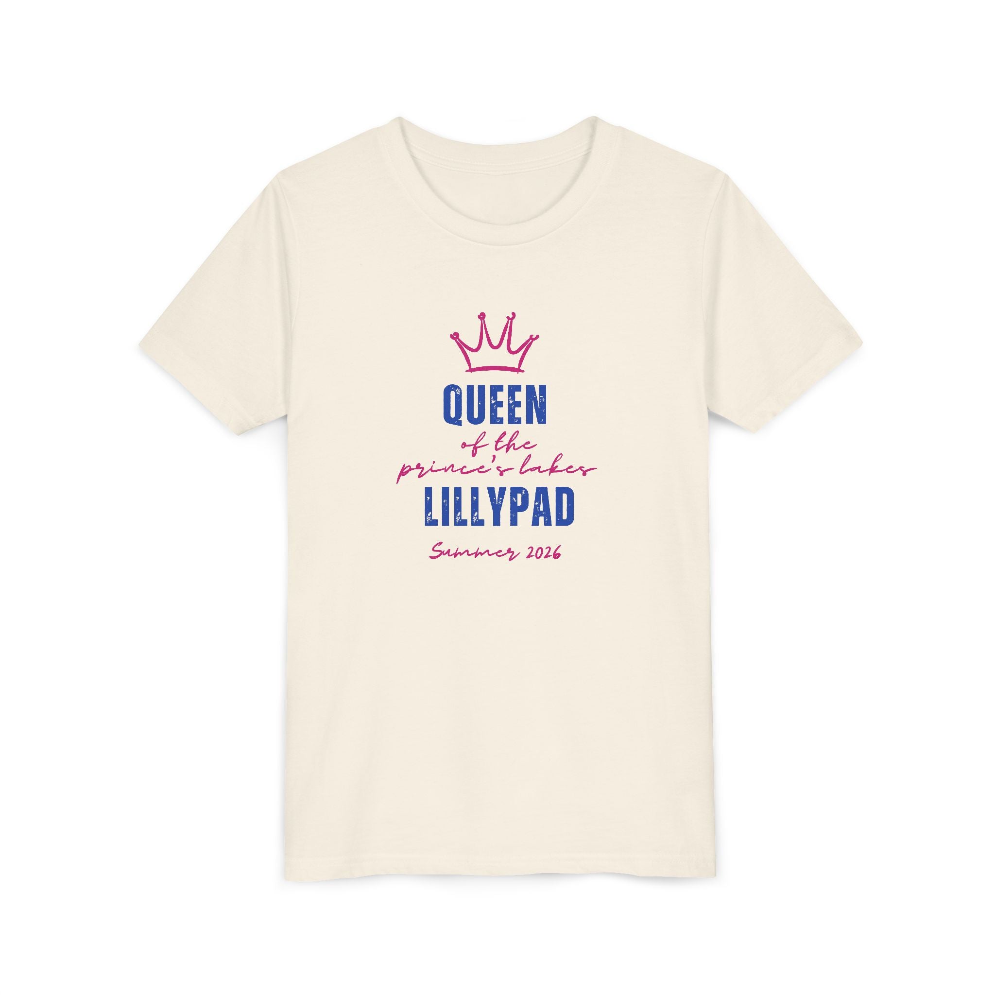 Youth Tee — "Queen of the Lillypad" Crown Graphic Kids Shirt