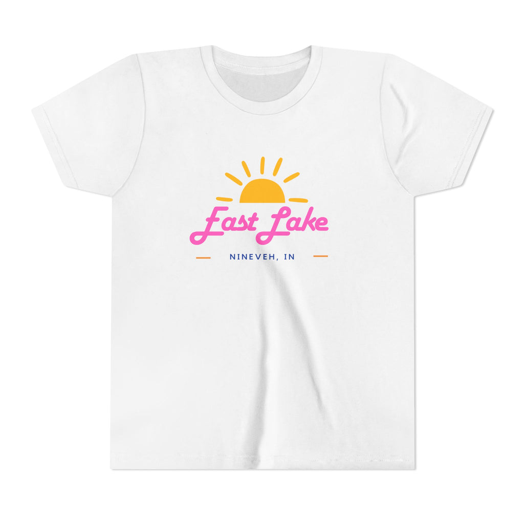 Youth Tee — East Lake Retro Sunset Kids Shirt (East Lake, IN)