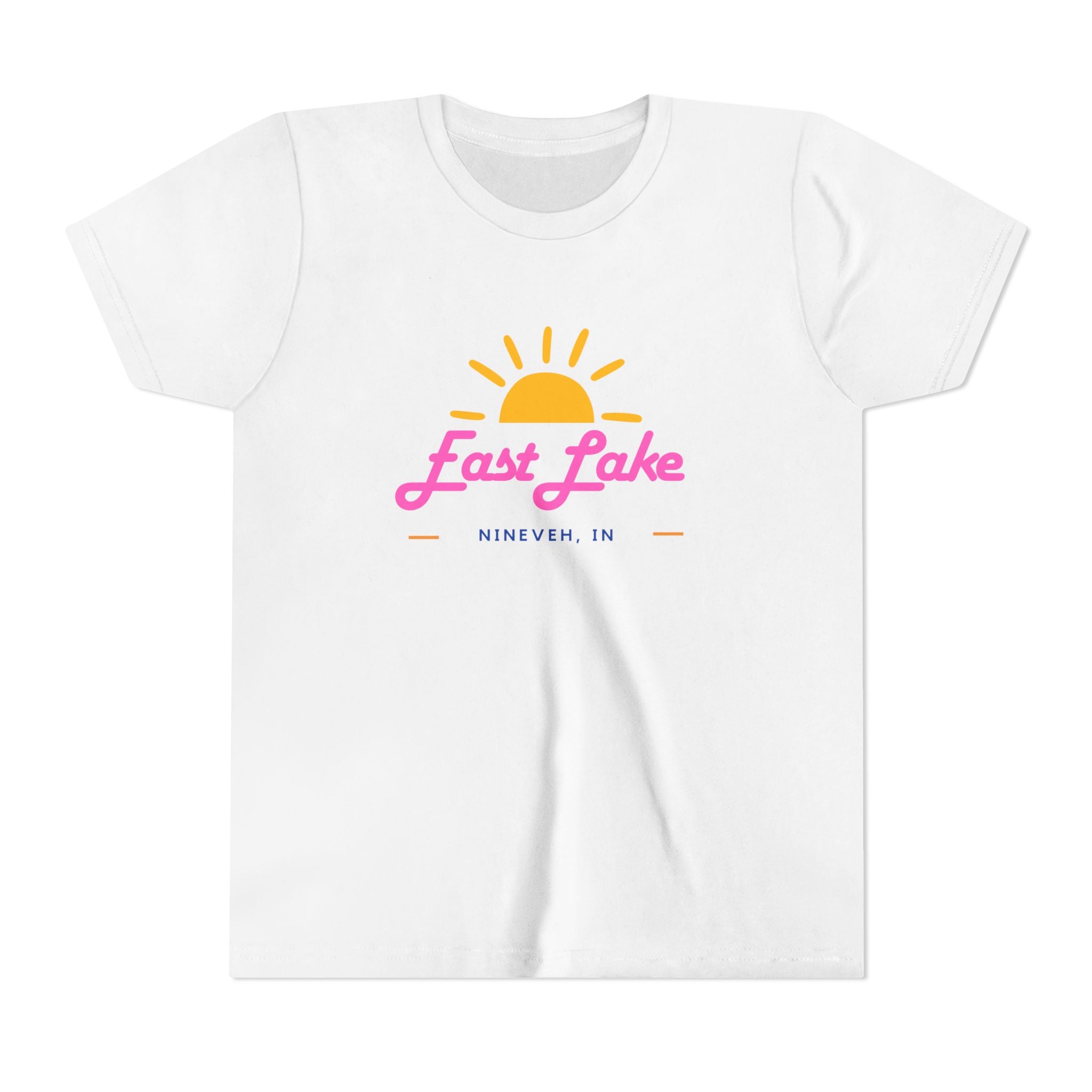 Youth Tee — East Lake Retro Sunset Kids Shirt (East Lake, IN)