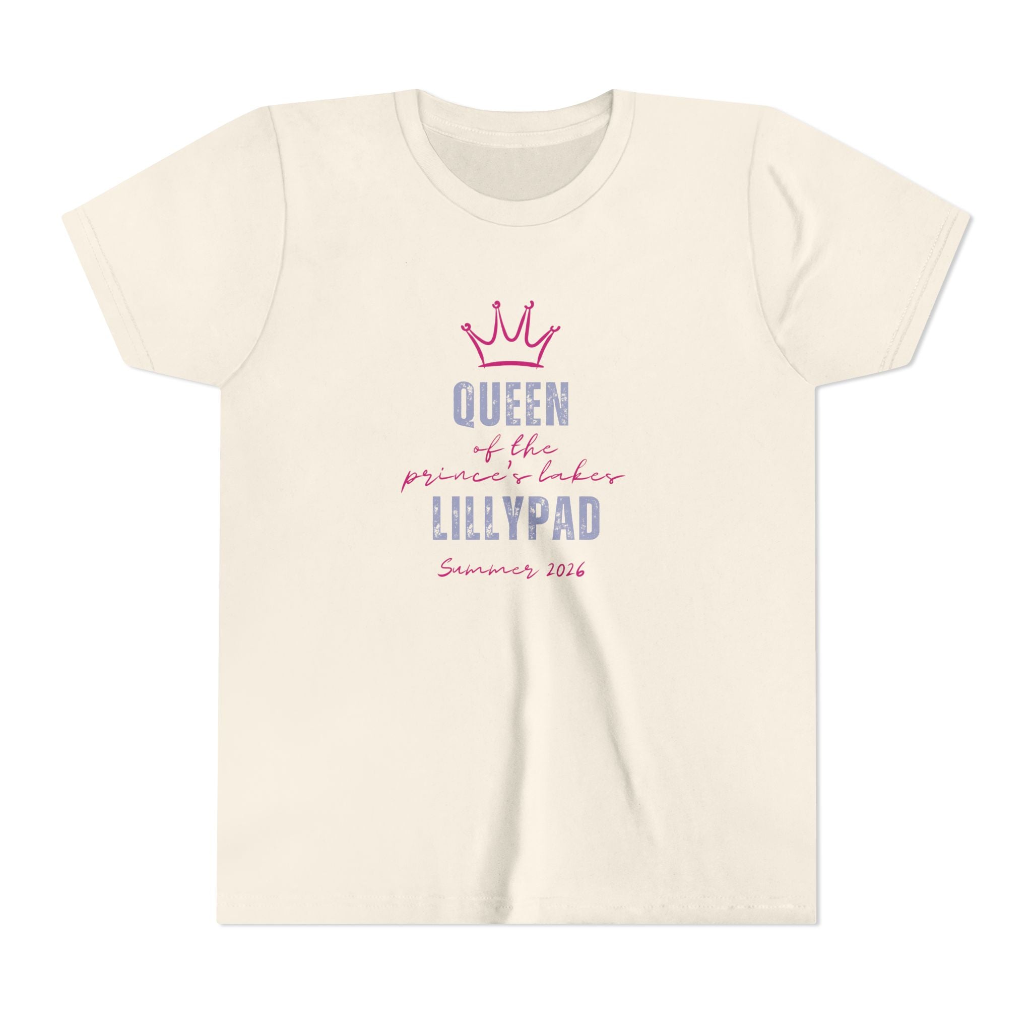 Youth Tee — "Queen of the Lillypad" Crown Graphic Kids Shirt