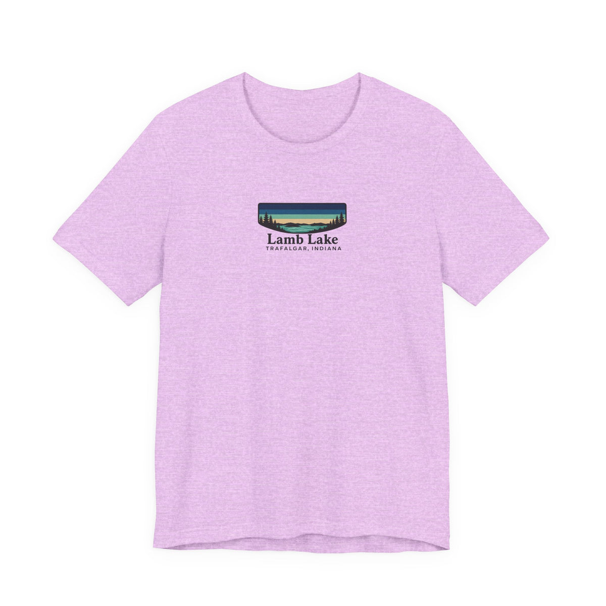 Lamb Lake Landscape Tee — Retro Mountain Lake Graphic T-Shirt