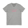 Lake Life V-Neck Tee — Pink Minimalist Icons T-Shirt