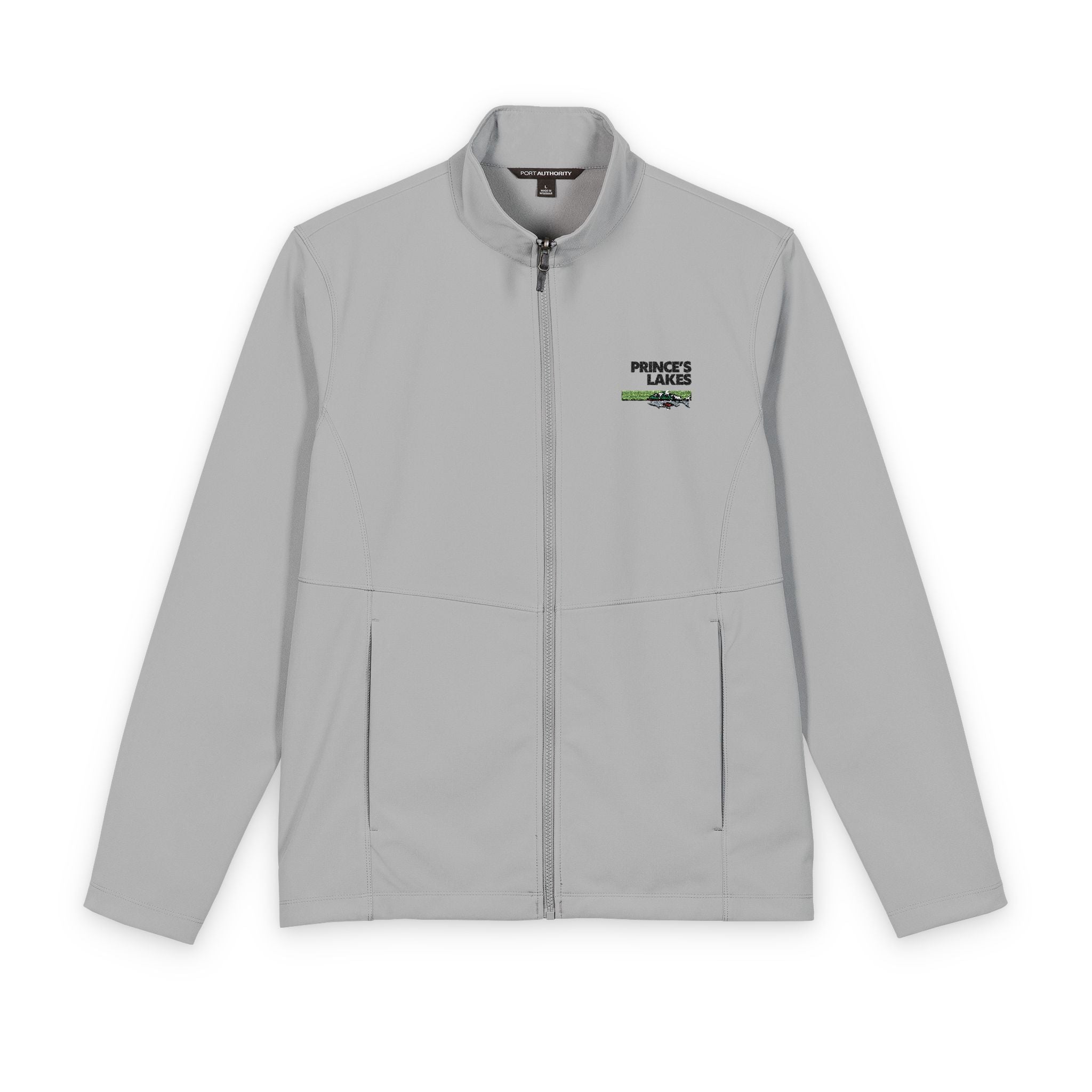 Soft Shell Jacket — 'Prince's Lakes' Embroidered Fish Nature Design
