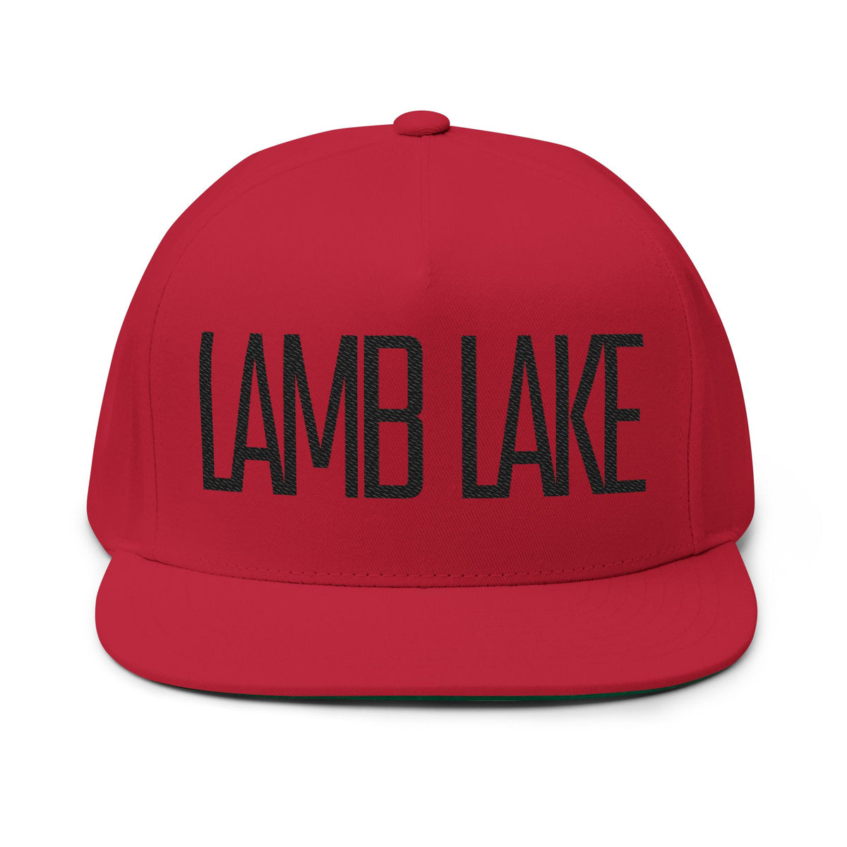 LAMB LAKE Embroidered Flat Bill Cap