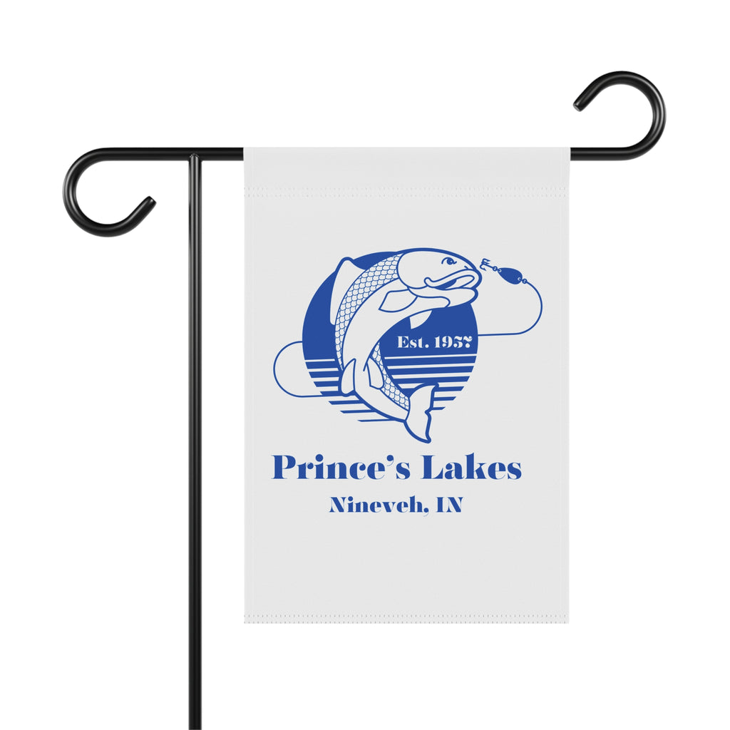 Prince's Lakes Fishing Garden Flag — Vintage Fish Logo | Nineveh, IN